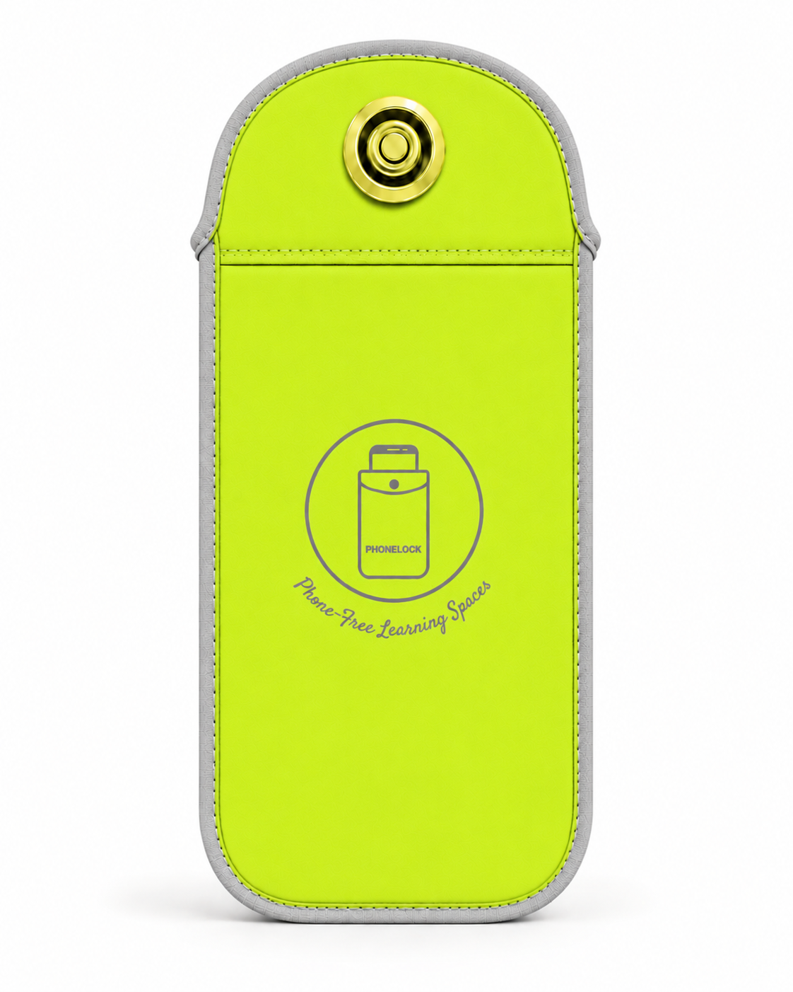 Neon green PhoneLock neoprene phone locking pouch with magnetic lock